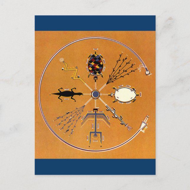 Sand Painting Native American Tribal Vykort (Framsida)