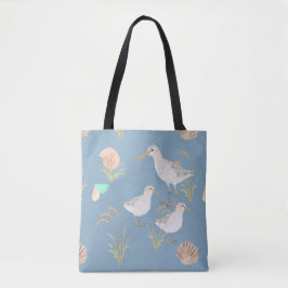 Sand Piper Coastal Beach Tote Tygkasse