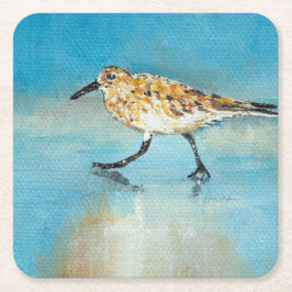 Sand Piper Shorebird Artwork Underlägg Papper Kvadrat