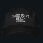 Sand Point Beach Michigan Embroidered Hat Broderad Keps<br><div class="desc">Sand Point Beach,  Munising Michigan Embroidered Baseball Hat</div>