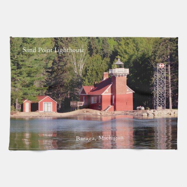 Sand Point Lighthouse Baraga kökshandduk (Horisontell)