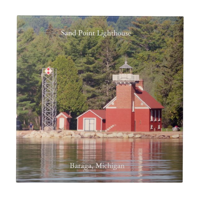 Sand Point Lighthouse Baraga-panel Kakelplatta (Framsidan)
