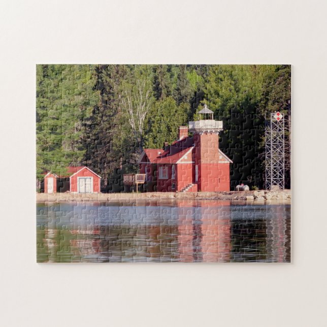 Sand Point Lighthouse Baraga puzzle Pussel (Horisontell)