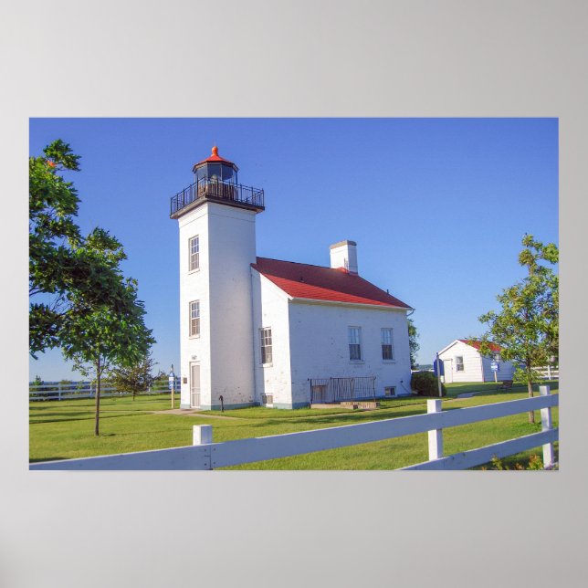 Sand Point Lighthouse, Escanaba, Michigan  Poster (Framsidan)