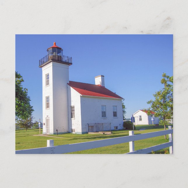 Sand Point Lighthouse, Escanaba, Michigan  Vykort (Framsida)