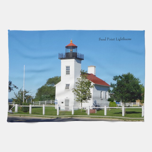 Sand Point Lighthouse kökshandduk (Horisontell)