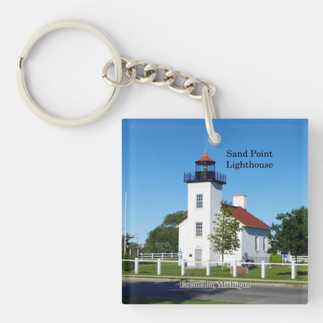 Sand Point Lighthouse-nyckelring för akryl (Framsidan)
