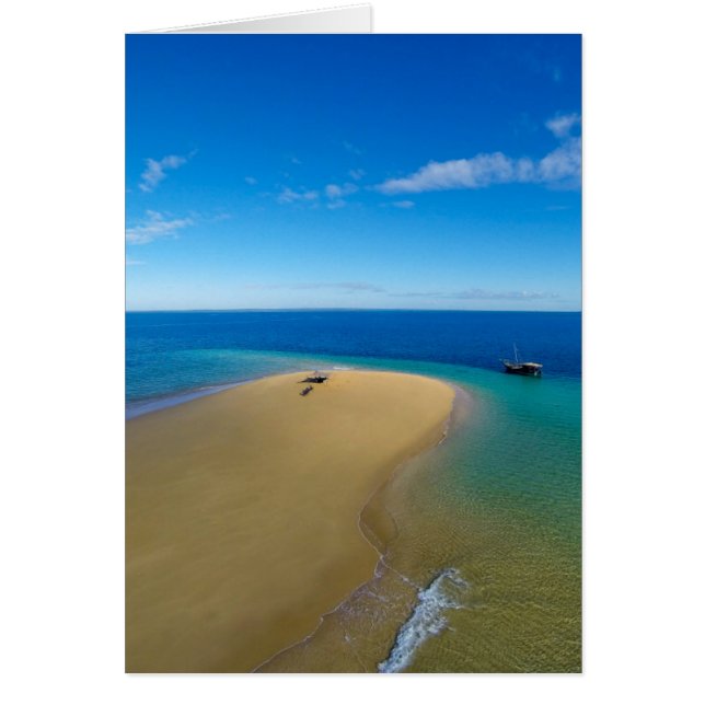 Sand Pub och Dhow | Ibo Island, Moçambique Hälsningskort (Framsidan)