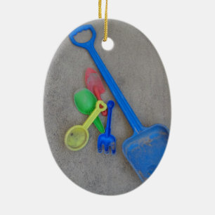 Sand Scoops, Kids Playground Beach Summer Julgransprydnad Keramik