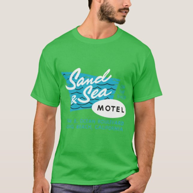 Sand & Sea Motel - Long Beach, CA T Shirt (Framsida)