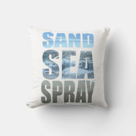 Sand Sea Spray Classic Beach Life Slogan Kudde