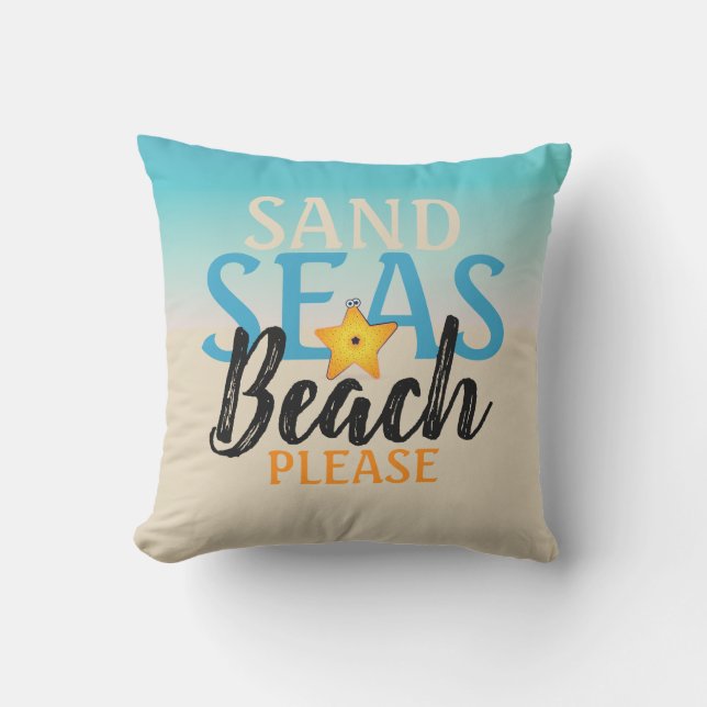 Sand Seas Beach Kudde (Framsida)