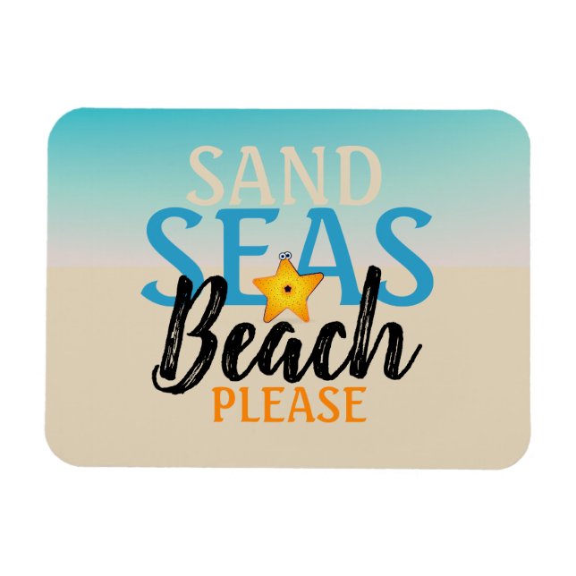 Sand Seas Beach Magnet (Horisontell)