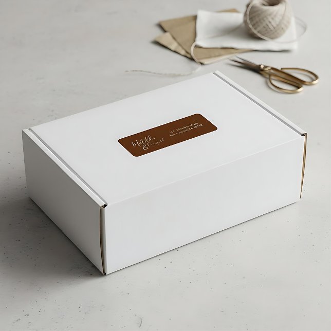 Sand | Skriptreturadressetikett bröllop Returadress Etikett (Skapare uppladdad)