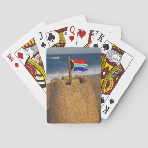 Sand slott med sydafrikansk flagga, Umhlanga Kortlek