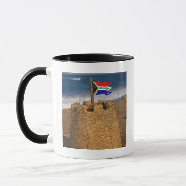 Sand slott med sydafrikansk flagga, Umhlanga Mugg (Vänster)