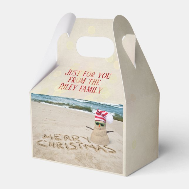 sand snömannen på stranden presentaskar (Framsidan Sidan)