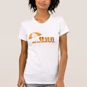 Sand, Sol och Flip Flop Kul T Shirt