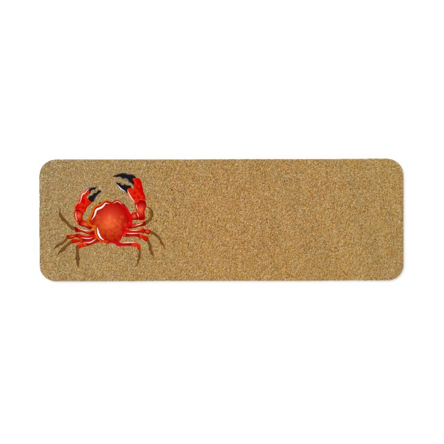 Sand Spelman Crab-Adressetiketter Returadress Etikett (Framsidan)