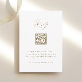 Sand Stylish Calligraphy Wedding QR Code OSA Kort