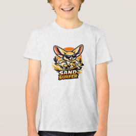 Sand Surfer Fennec Fox Desert Surfing Cartoon Desi T Shirt