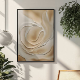 "Sand Swirl in Sol" | Beige Abstrakt Art Poster