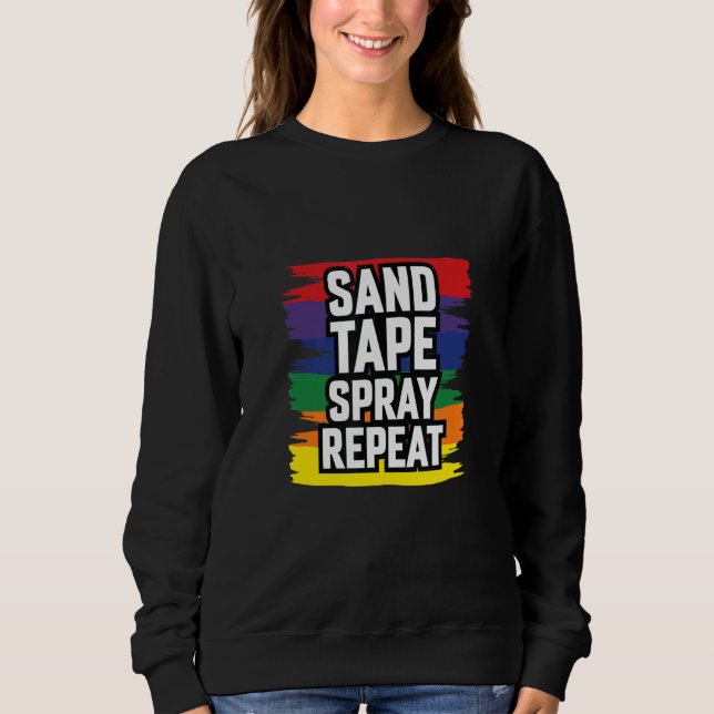 Sand Tape Spray Repetera Auto Body Painter Automot T Shirt (Framsida)