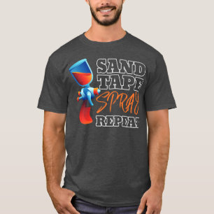 Sand Tape Spray Repetera automatisk målare T Shirt