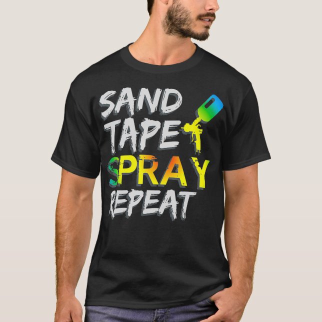 Sand Tape Spray Repetera bil för automatisk textfä T Shirt (Framsida)