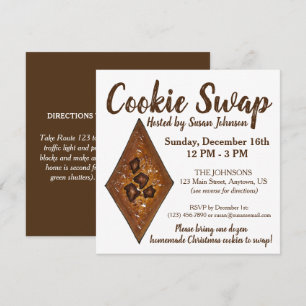 Sand Tart jul Cookie Swap Party Bake Sale Inbjudningar