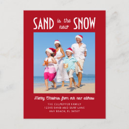 Sand the New Snö Photo Red Flytta Announcement Vykort
