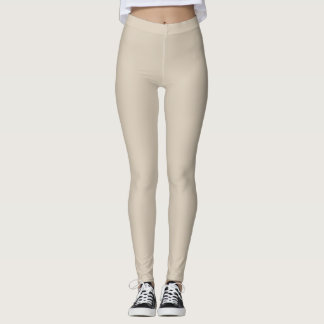 Sand Tone Beige Solid Färg Studio Clay MQ2-27 Leggings