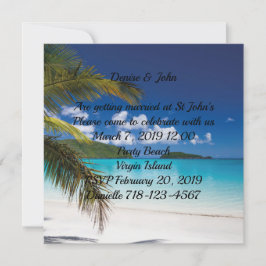 Sand Tropical Beach Wedding Inbjudningar