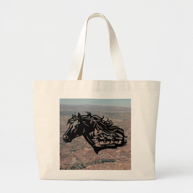 Sand Tvätta Basin Flat Grund Tote Jumbo Tygkasse (Framsidan)