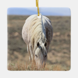 Sand Tvätta Basin Vild Horses Ceramic Ornamic Julgransprydnad Keramik