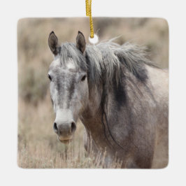 Sand Tvätta Basin Vild Horses Ceramic Ornamic Julgransprydnad Keramik