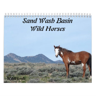 Sand Tvätta Basin Vild Horses Kalender