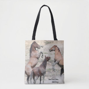 Sand Tvätta Basin Vild Horses Tygkasse