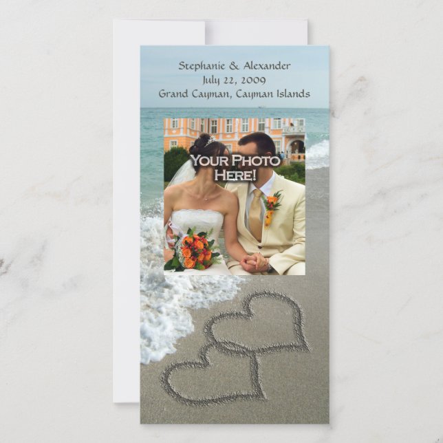 Sand Writing on the Beach, Interlocking Hearts (Sn Spara Datumet (Framsida)