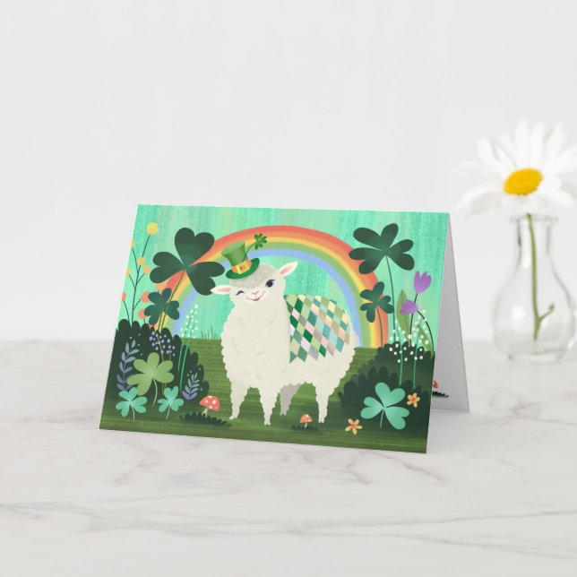 "Sända en luddig bit tur" Lucky Lamb Kort (Liten växt)