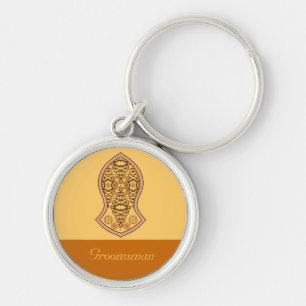 Sandalen av profeten (orangen) rund silverfärgad nyckelring