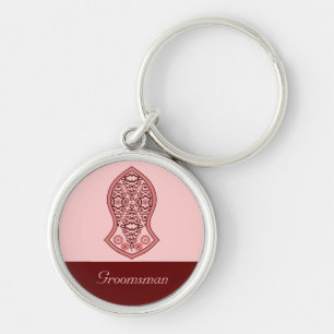 Sandalen av profeten ((röd) Henna) Rund Silverfärgad Nyckelring