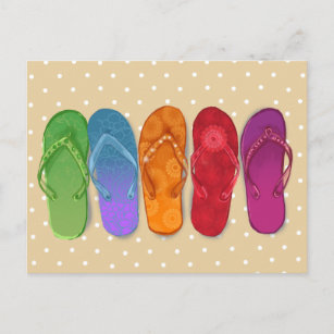 Sandaler, flip-flops strand party - sanddyner vykort