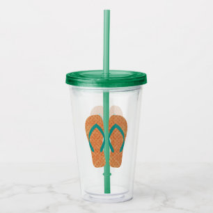 Sandaler för grönt och Orange Flinflip flops Take Away Mugg