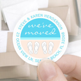 Sandaler på Beach-Returetiketter Runt Klistermärke