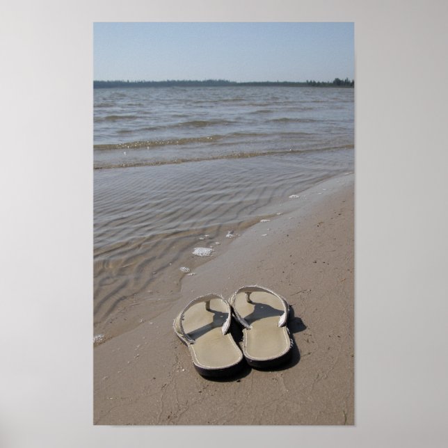 Sandaler på stranden poster (Framsidan)