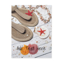 Sandaler, sjöar och stjärtar vid stranden