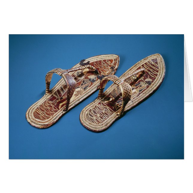 Sandals grav av Tutankhamun, nytt kungarike Hälsningskort (Framsidan Horizontal)