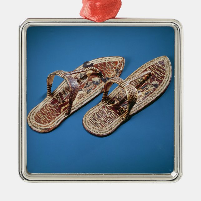 Sandals grav av Tutankhamun, nytt kungarike Julgransprydnad Metall (Framsidan)