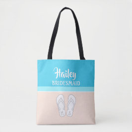 Sandals på Beach Monogrammed Bridesmaid Bröllop Tygkasse